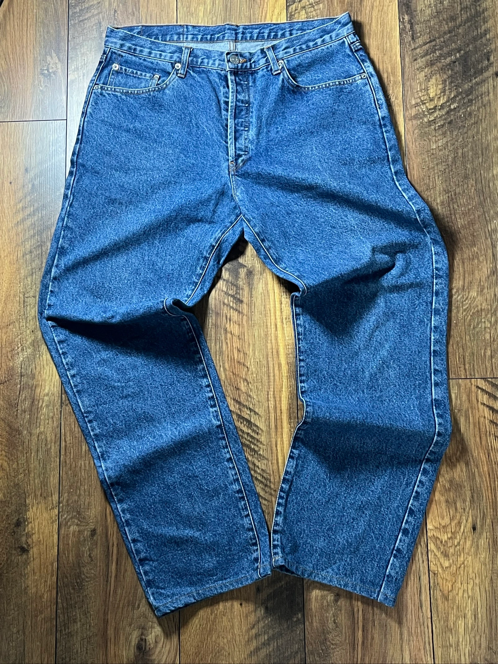 Jean droit bleu délavé coupe classique vintage - WoMack - taille 46 - très bon état